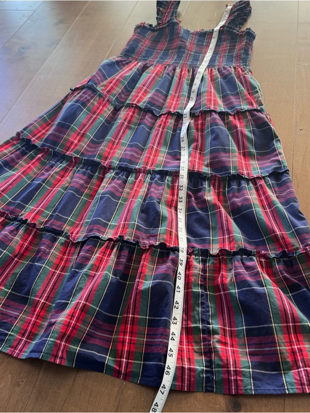 J.Crew Re-Imagined Plaid Smocked Midi Dress Small Cottagecore Pockets - Picture 9 of 13